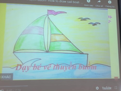 Lớp MGN B3 cùng nhau học vẽ thuyền buồm !